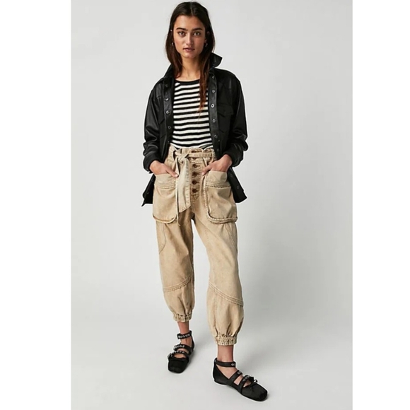 Free People Pants - Free People We the Free mineral wash sand color jogger pants